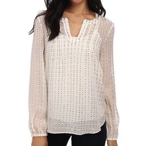 Lilly Pulitzer White and Gold Colby Tunic/Top